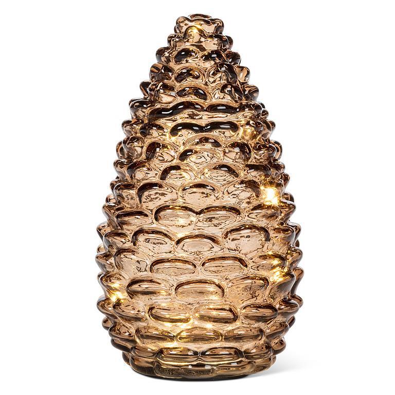 Lg Glass Pinecone LED Light 8"H