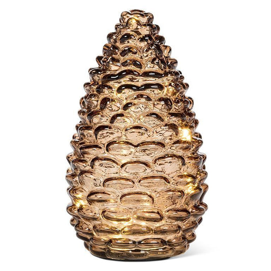 Lg Glass Pinecone LED Light 8"H