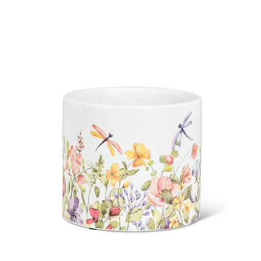 Sm Dragonfly & Floral Planter