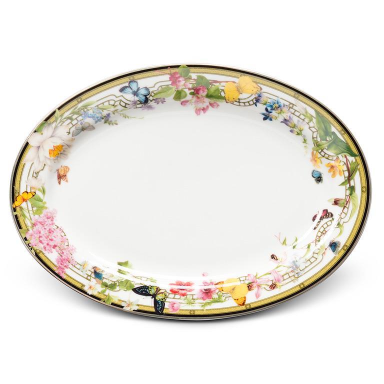 Butterfly Garden Oval Plate 5.5x7.5"