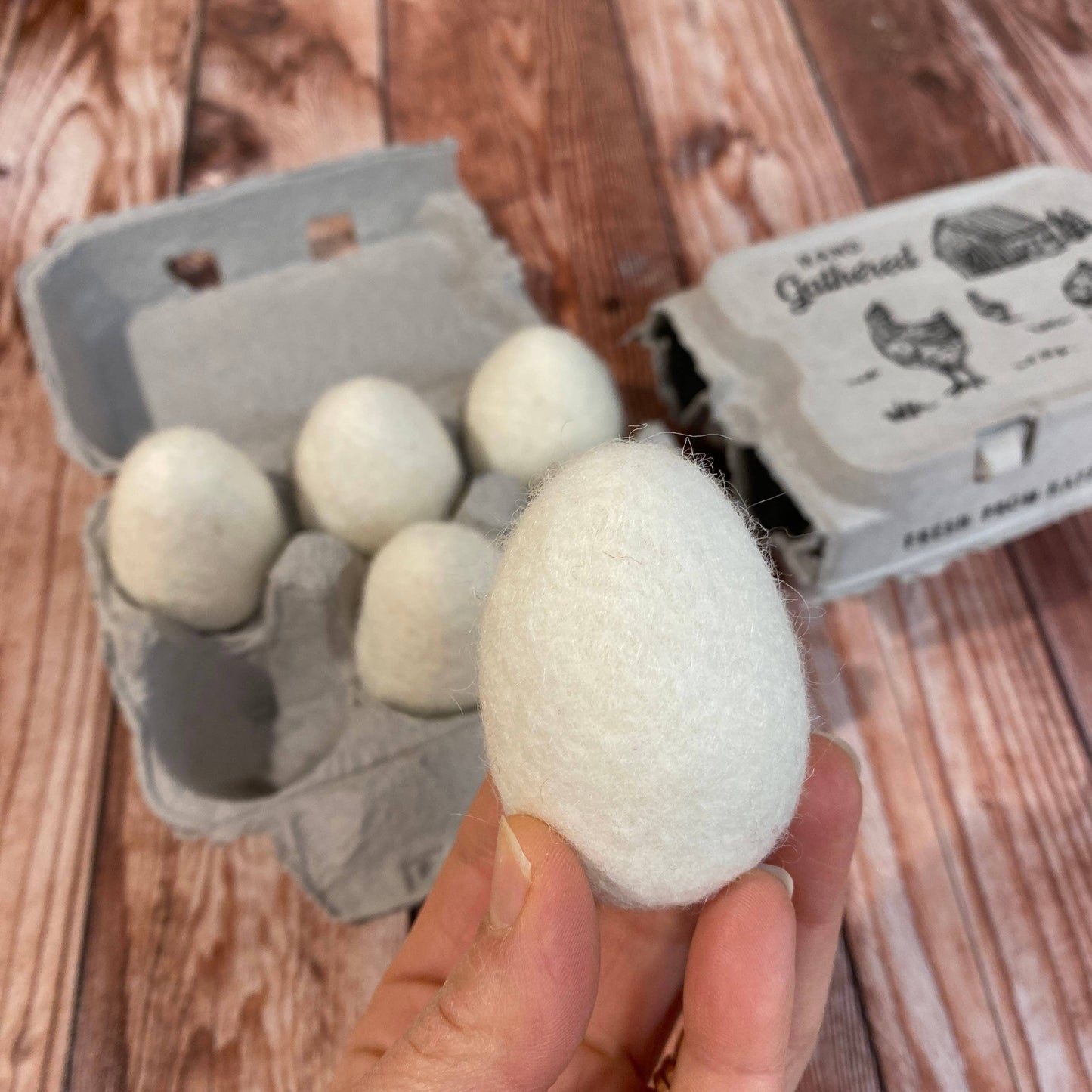 Half Dozen Felt Eggs Fresh Cream