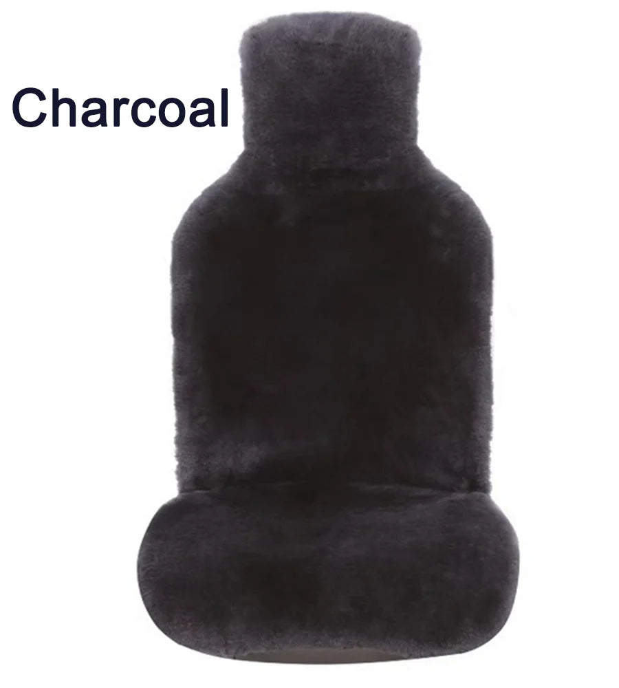 Sheepskin Seat Cover Universal Fit - Charcoal
