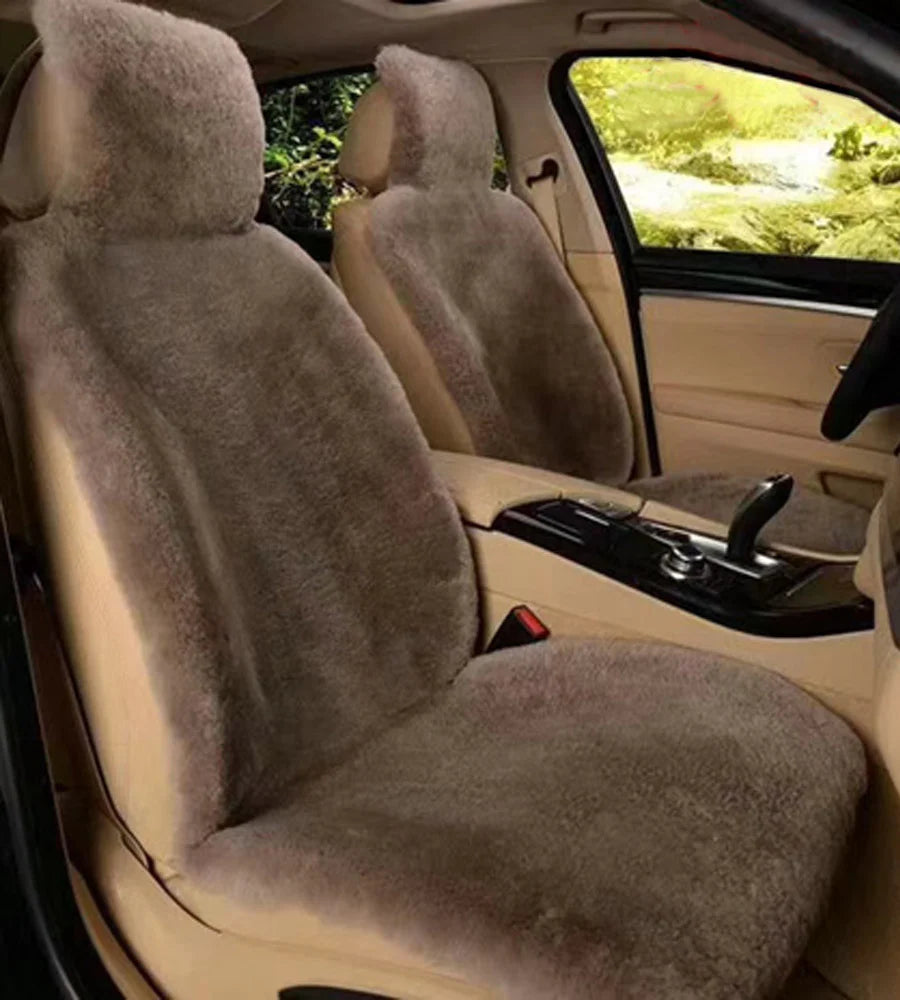 Sheepskin Seat Cover Universal Fit - Black