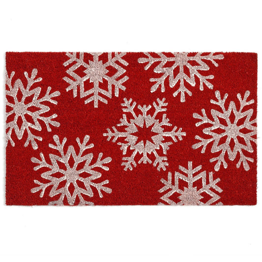 Red Snowflake doormat