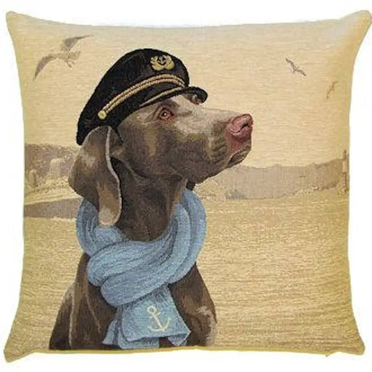 Weimaraner Sea Captain Cushion Cover 18"