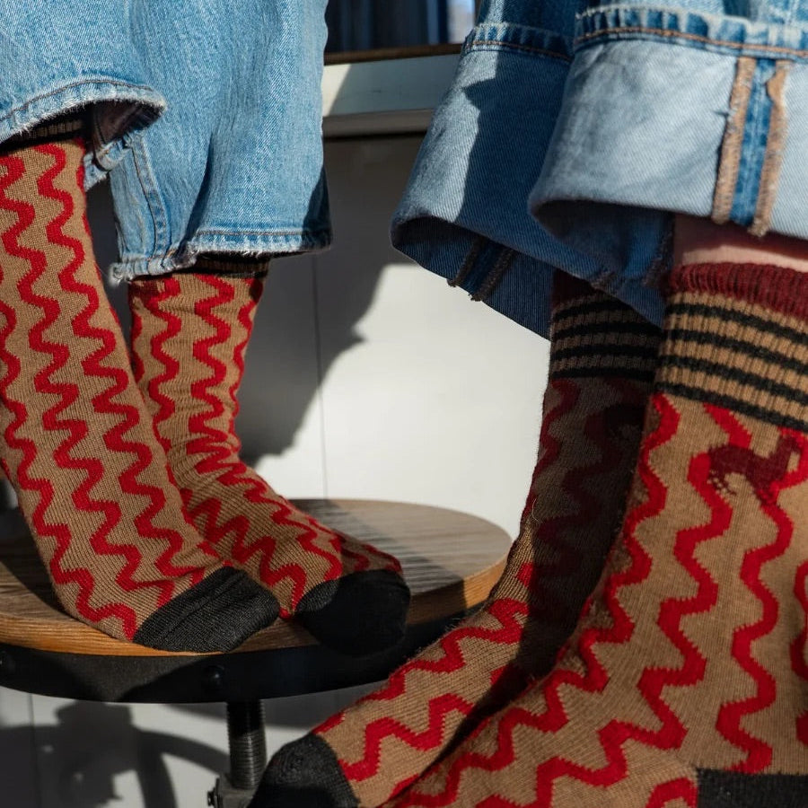 Heartline Squiggle Alpaca Socks