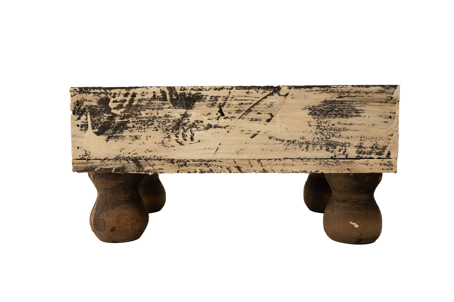 Farmhouse Tray w Feet Antiqued White