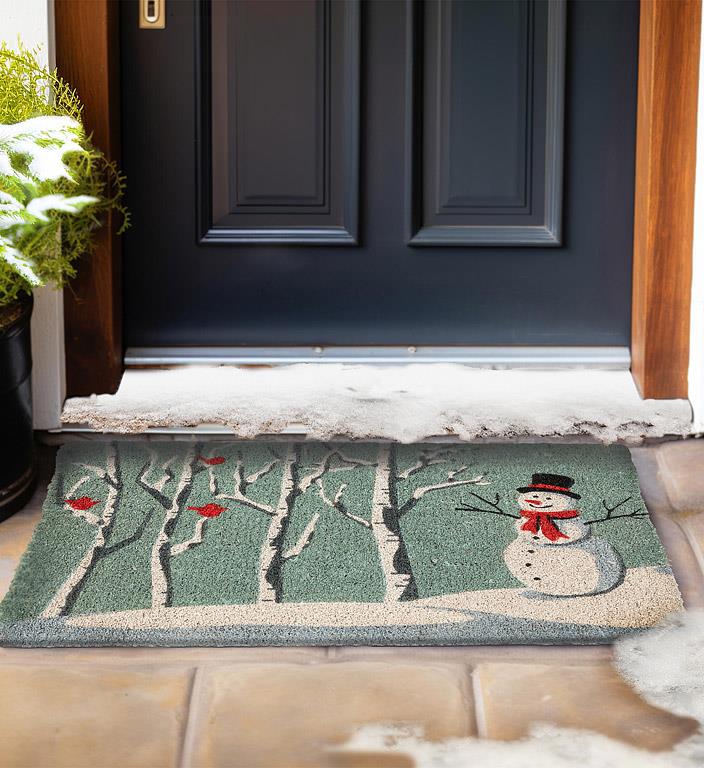 Snowman & Cardinals Doormat 18x30"