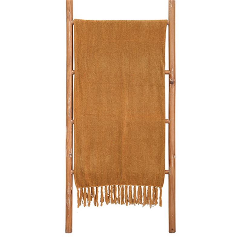 Mustard Chenille Throw 51 x 67"