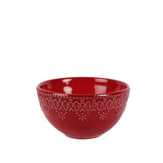 Embossed Bowl Red