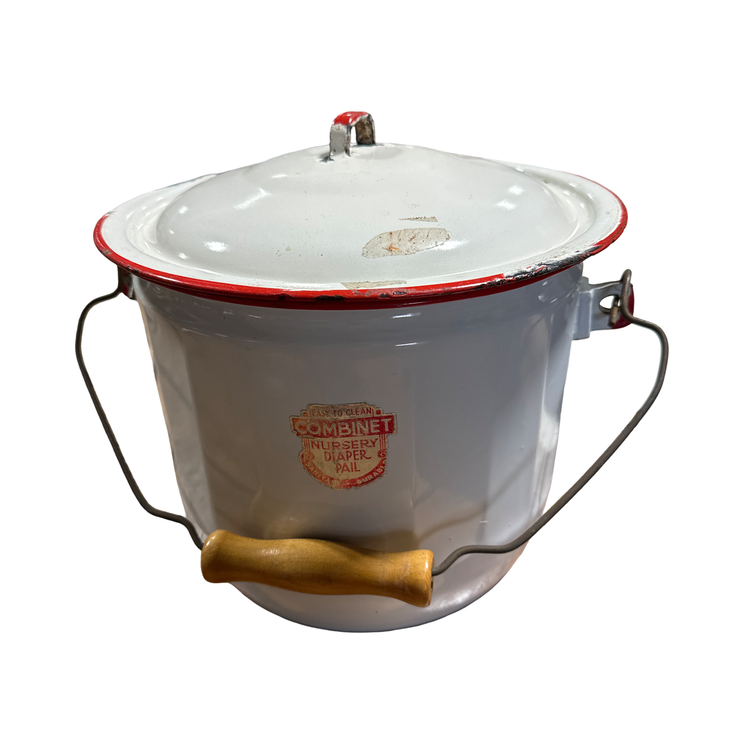 Vintage Combinet Enamel Diaper Pail