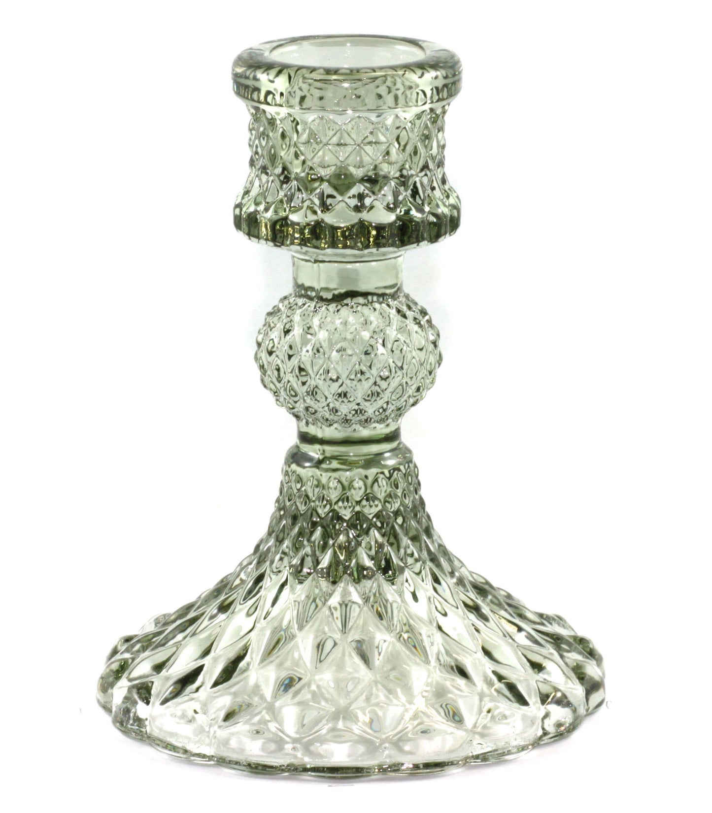 Glass Candle Holder Green