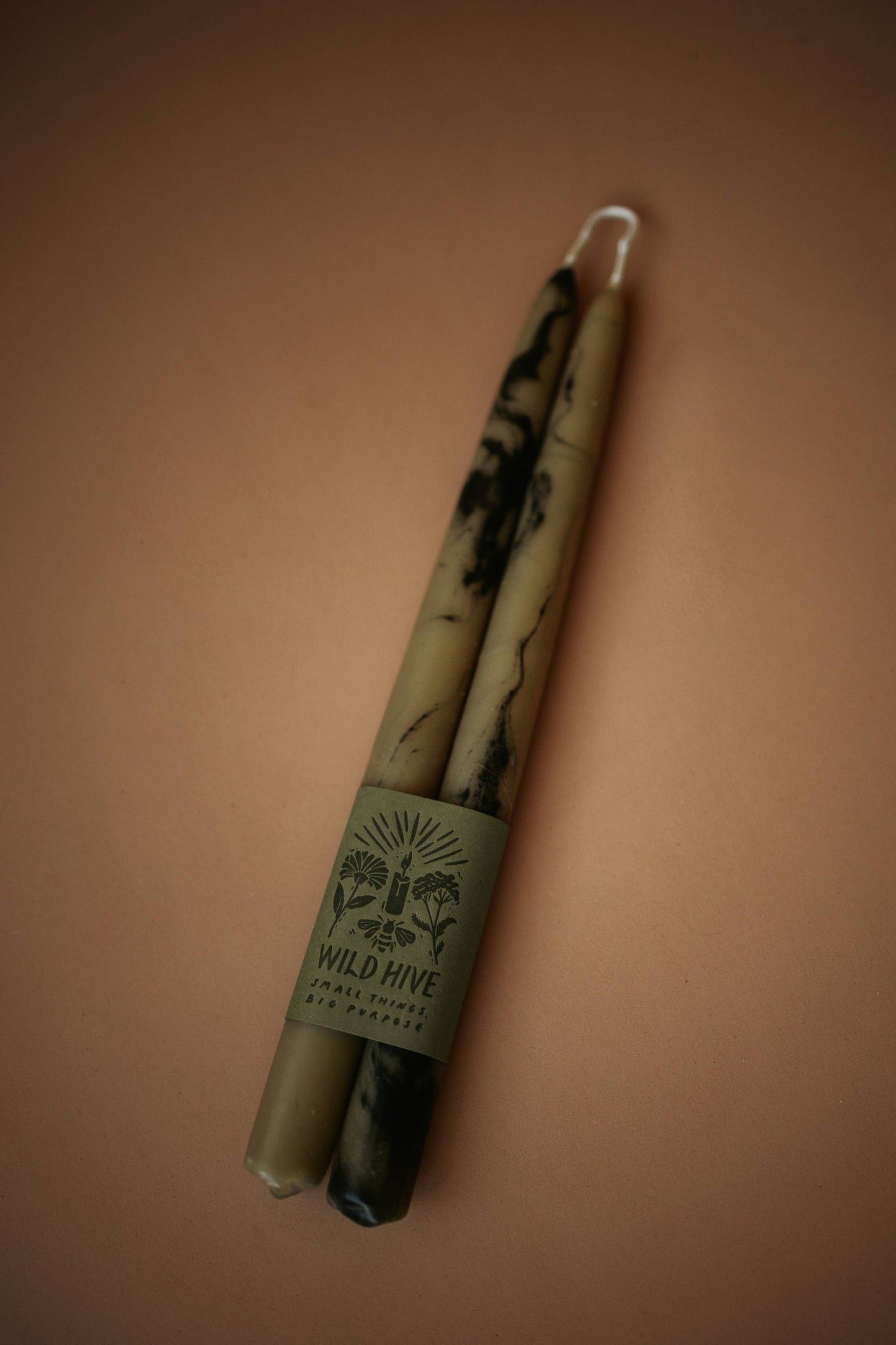 Smokey Beeswax taper Candles