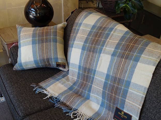 Stewart Muted Blue Deluxe Highland Blanket