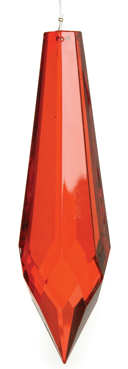 Long Red drop ornament 8.5"