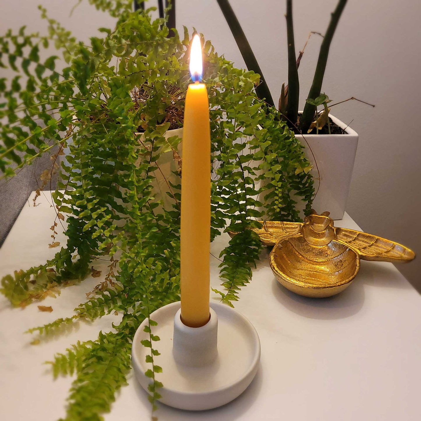 Ceramic Candlestick Holder Grey