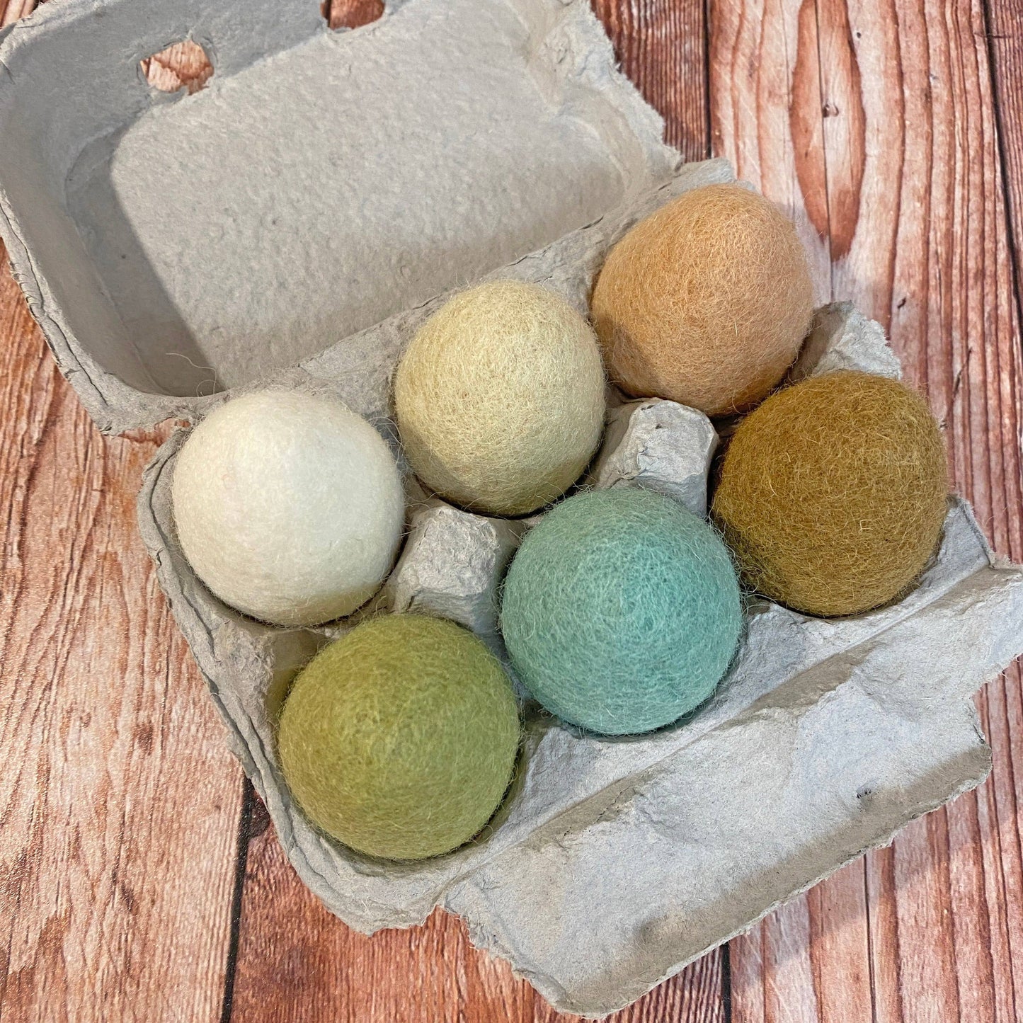 Half Dozen Felt Eggs Heirloom