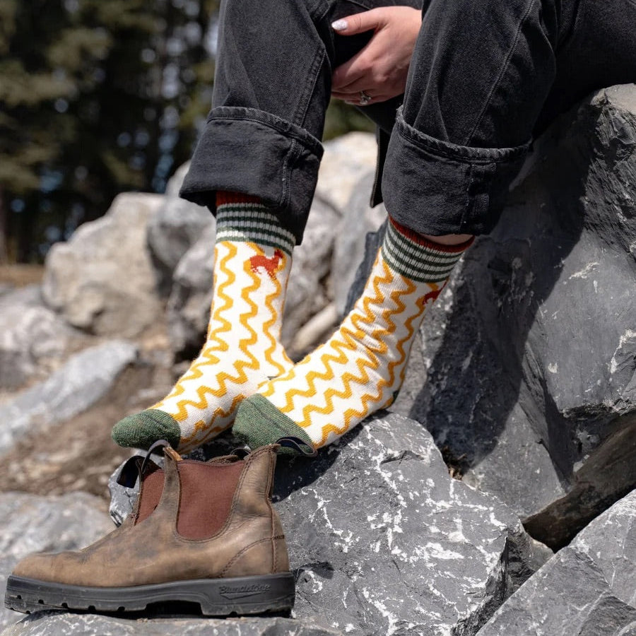 Citrus Squiggle Alpaca Socks