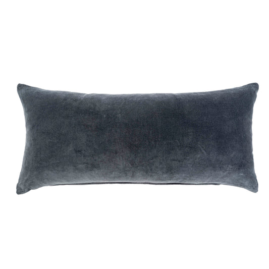 Vera Velvet Pillow Charcoal 14x31"