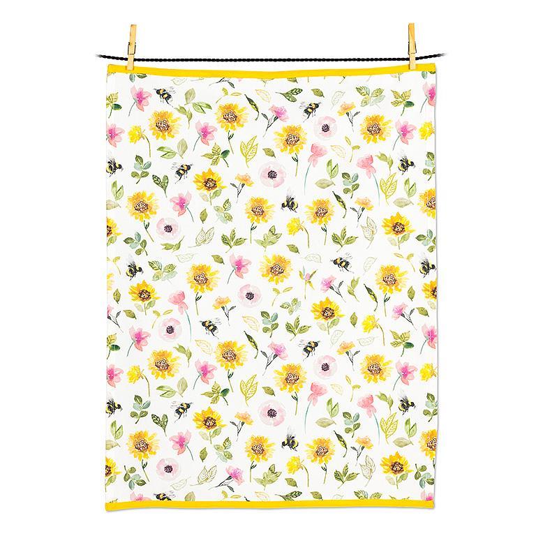 Sunflowers & Bees Kitchen Towel 20x28"