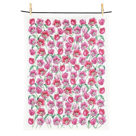 Pink Tulips Kitchen Towel 20x28"