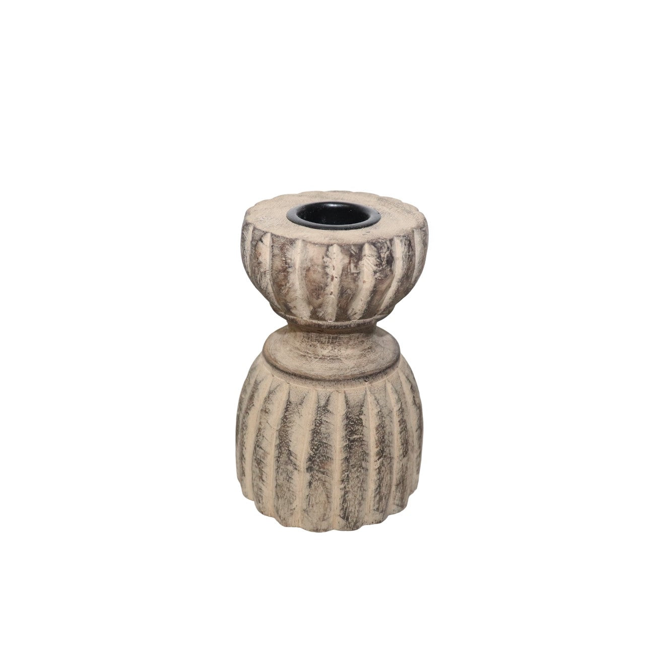 Wood taper candle holder