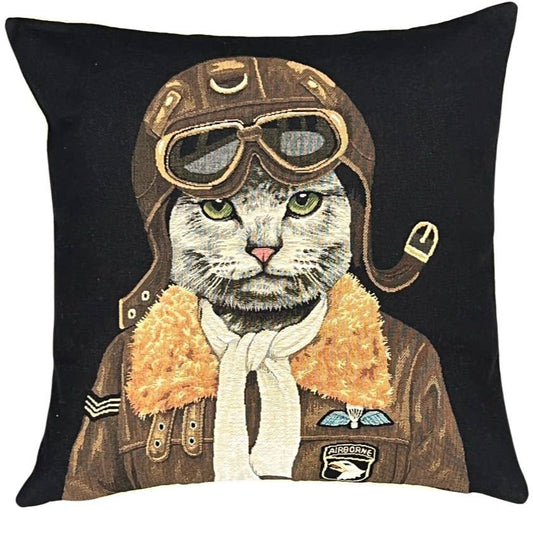 Aviator Cat Cushion Cover 18"