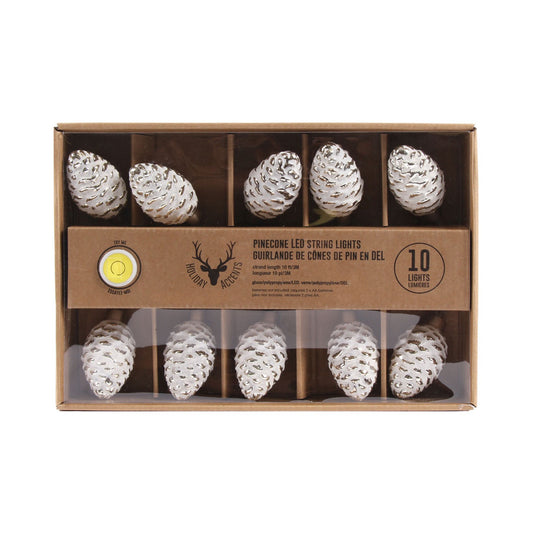 Pinecone LED String Lights White