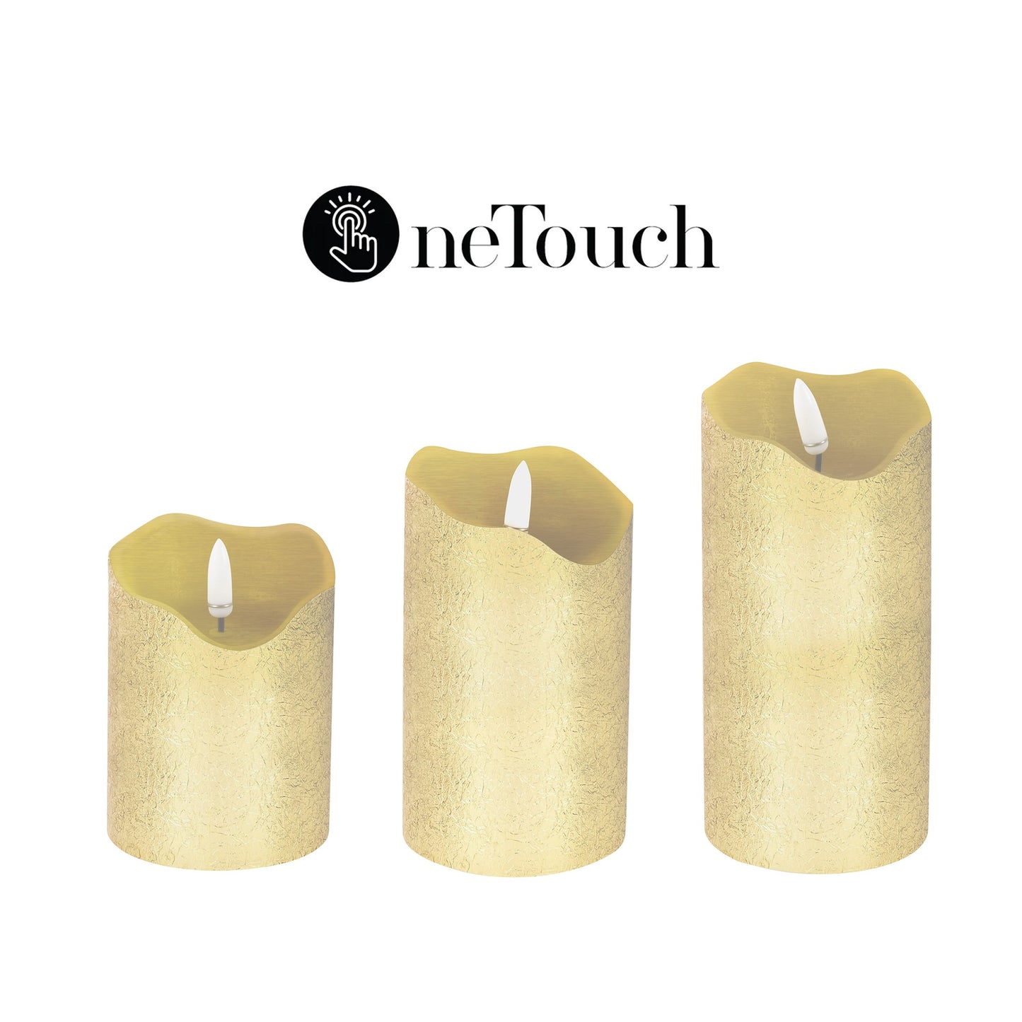 One Touch Led Pillar Candles s/3