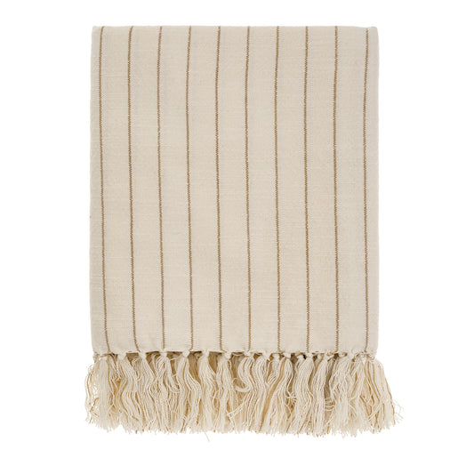 Pinstripe Hammam Bath Towel Warm Sand 37x64"