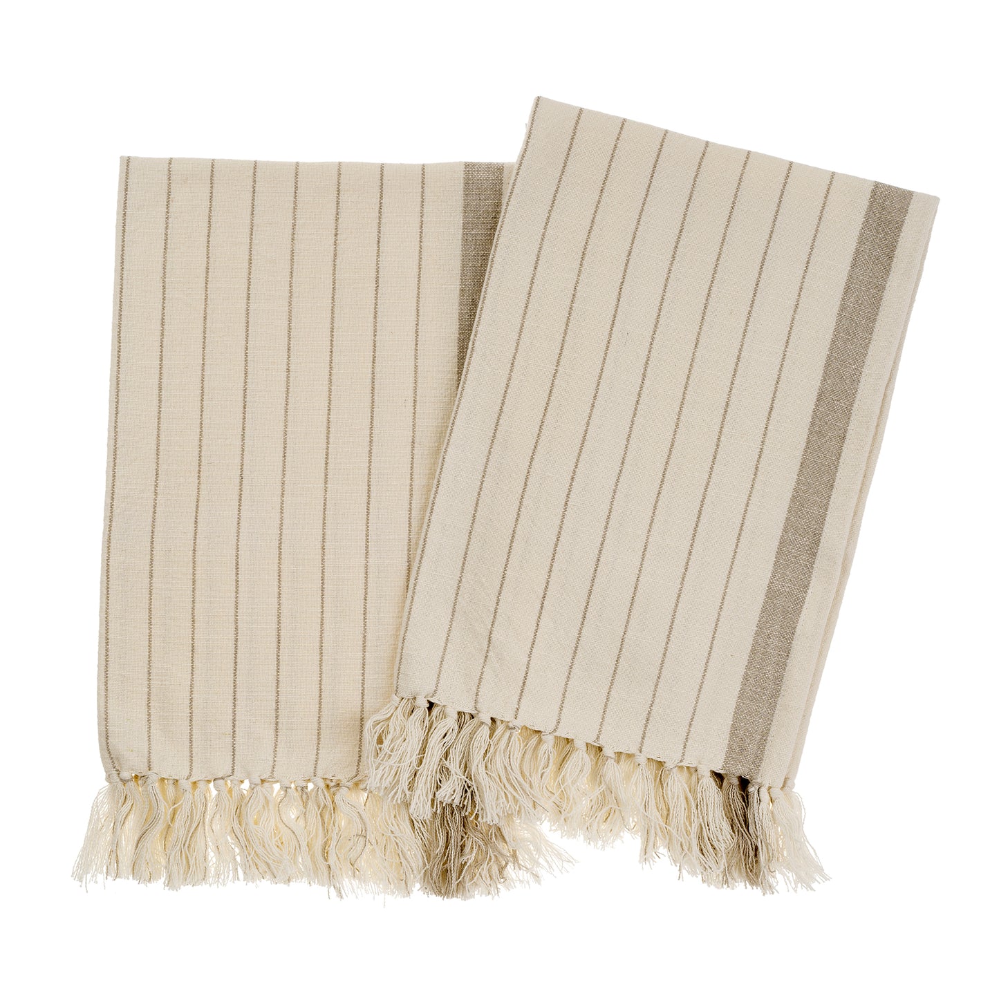 Pinstripe Hammam Hand Towels S/2 Stone