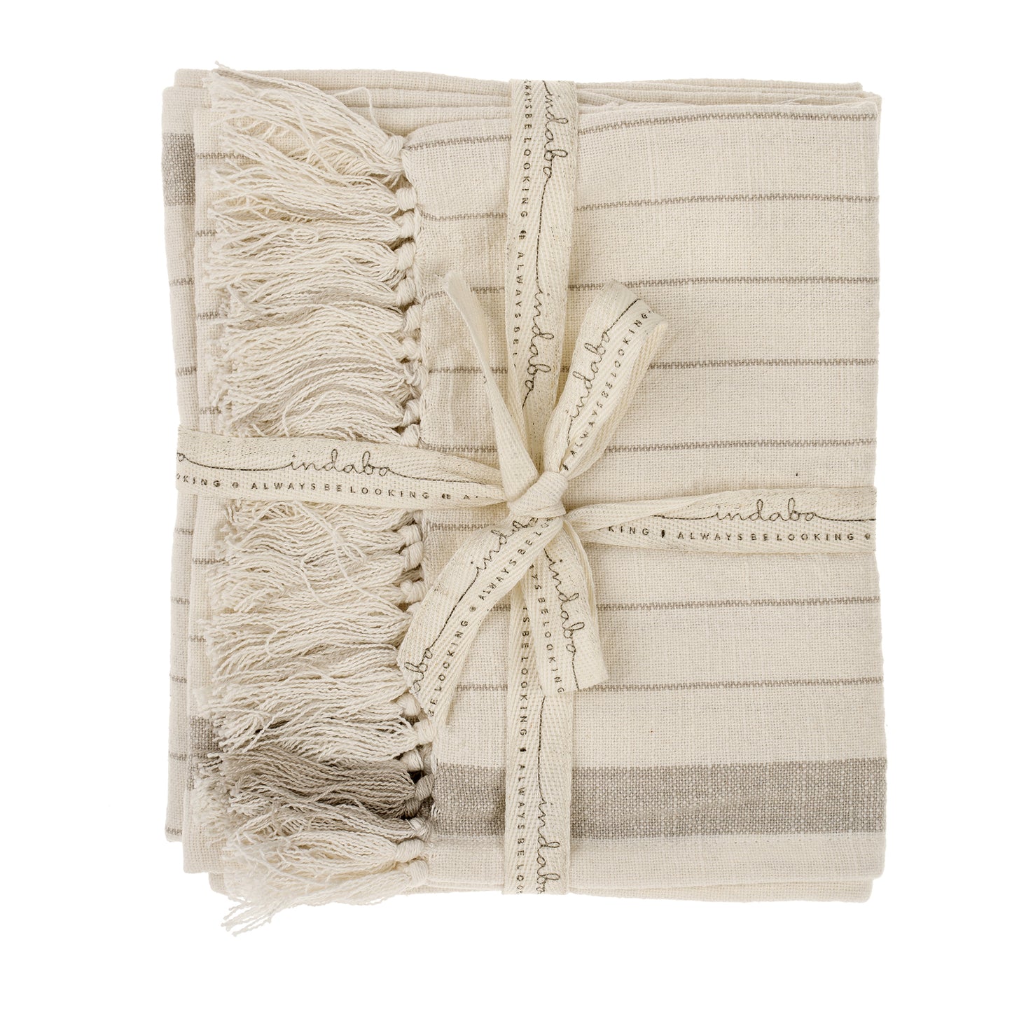 Pinstripe Hammam Hand Towels S/2 Stone