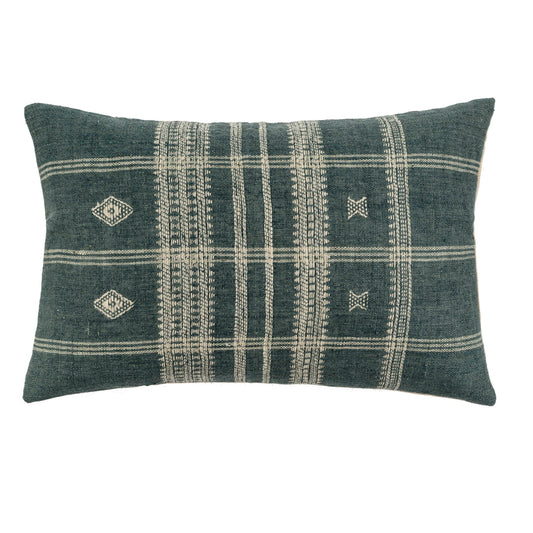 Bhujodi Wool Handloom Pillow Blue 16x24"
