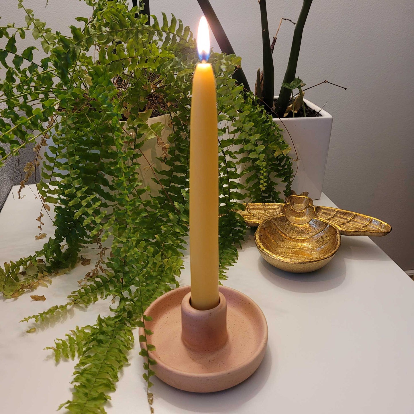 Beeswax Taper Candles Pair 10"