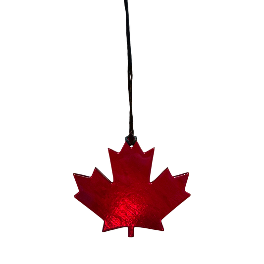 Glass Maple Leaf Ornament