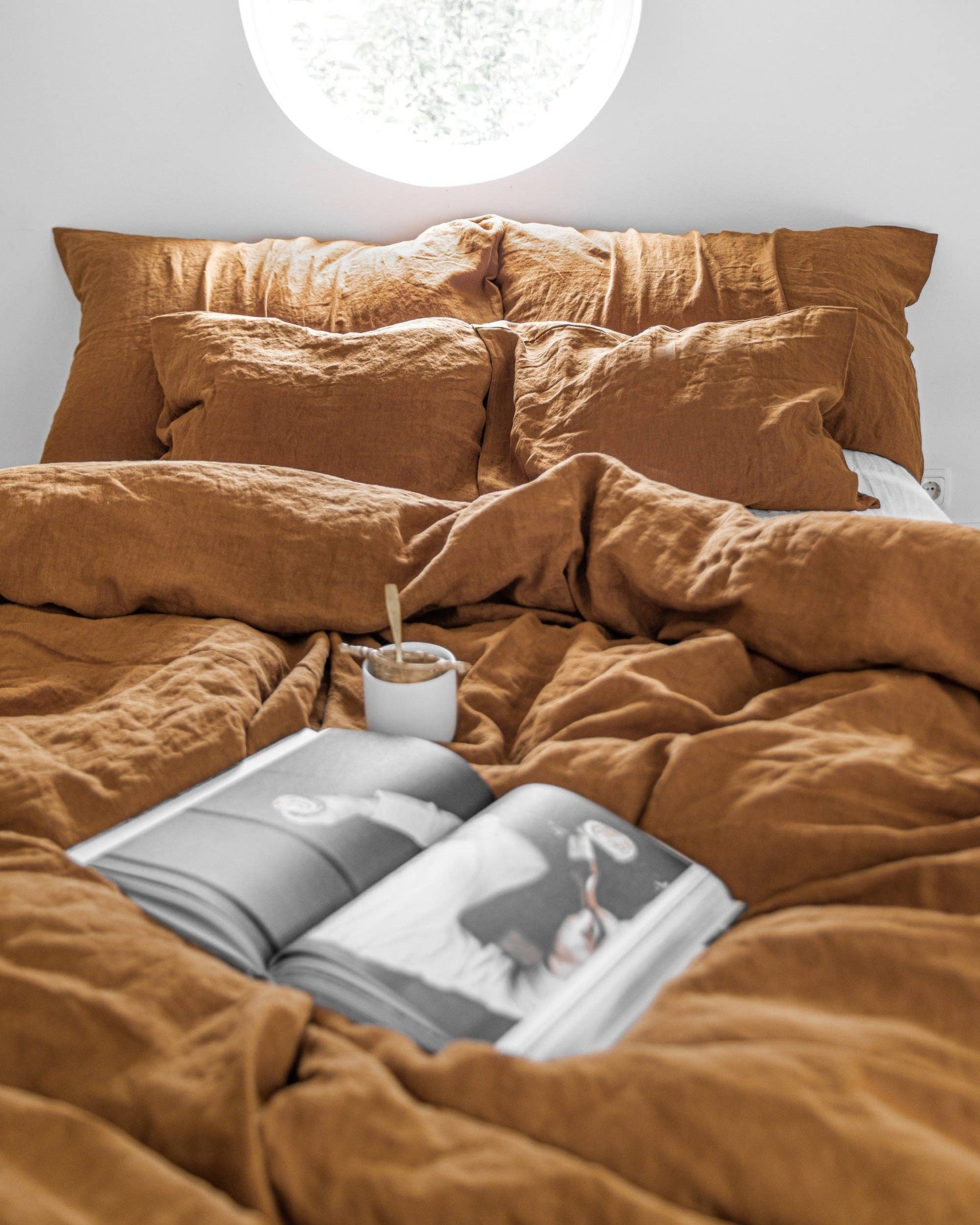 Cinnamon Linen Duvet Cover Queen