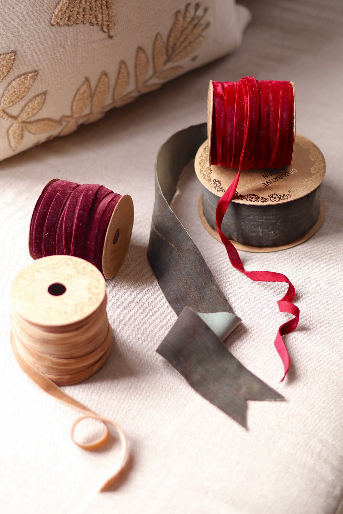 2" Velvet Ribbon on Spool Deep Green