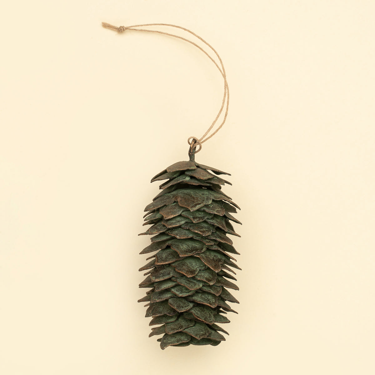 Patina Pinecone Holiday Ornament L
