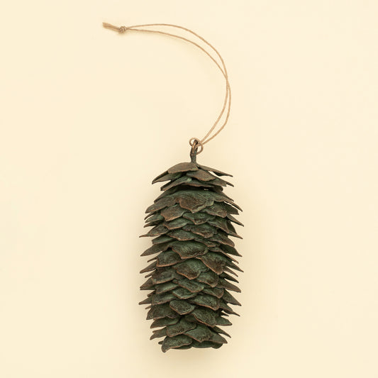 Patina Pinecone Holiday Ornament L