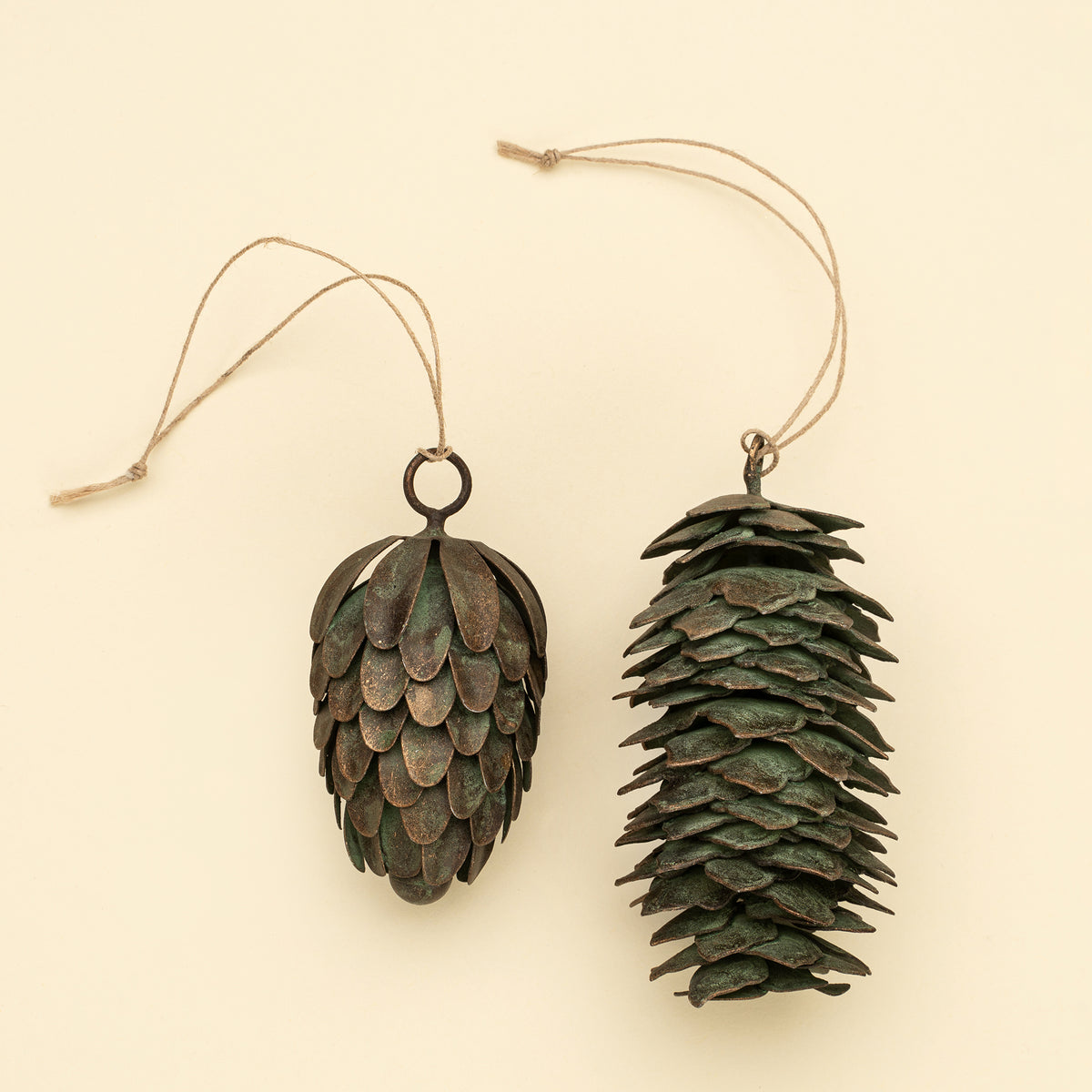 Patina Pinecone Holiday Ornament L
