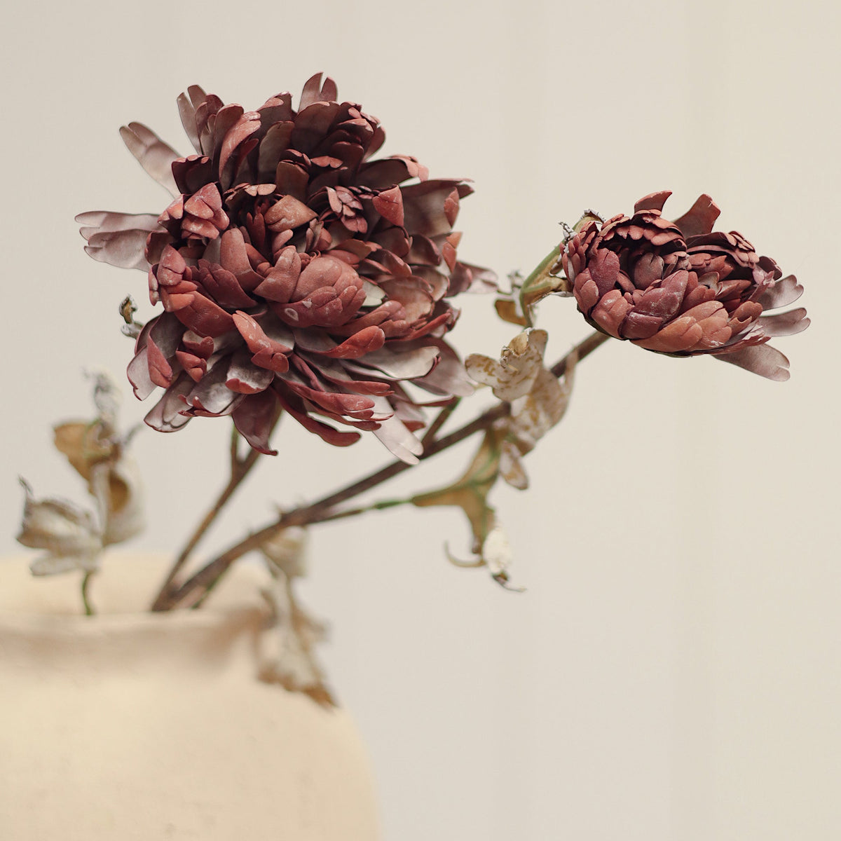 Real Touch Blooming Dahlia Spray, Burgundy