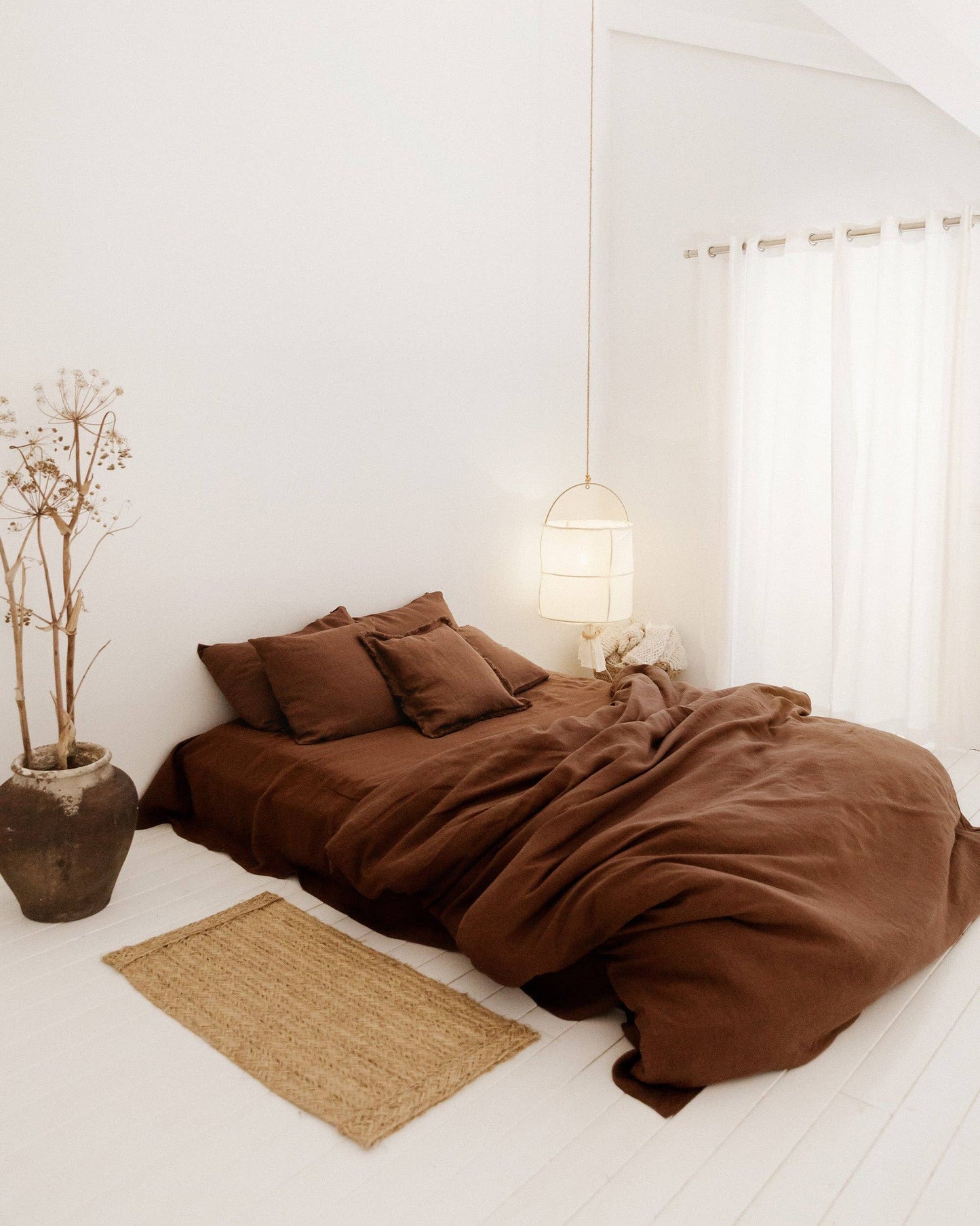 Chocolate linen duvet cover Queen
