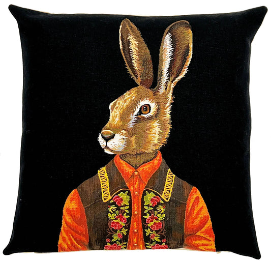 Jacquard Hare Cushion Cover 18"