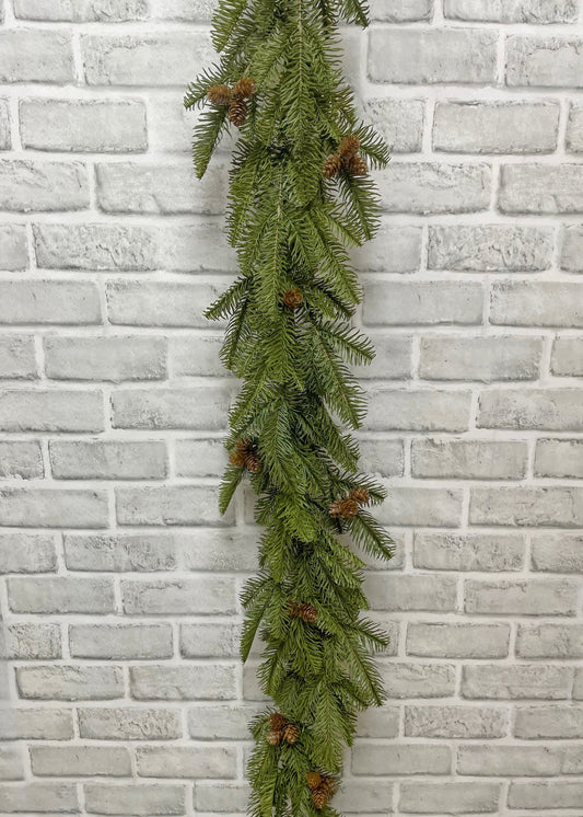 Fresh Touch Balsam Fir Garland w/cones 72"