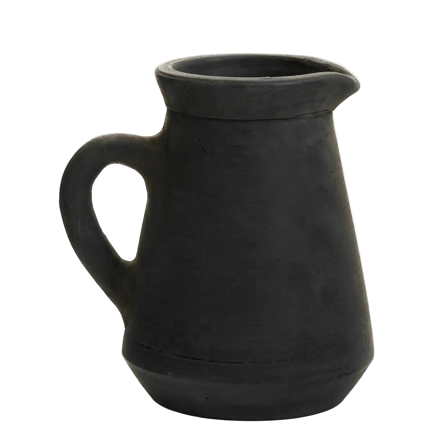 Vase pitcher terracotta clay burnt black