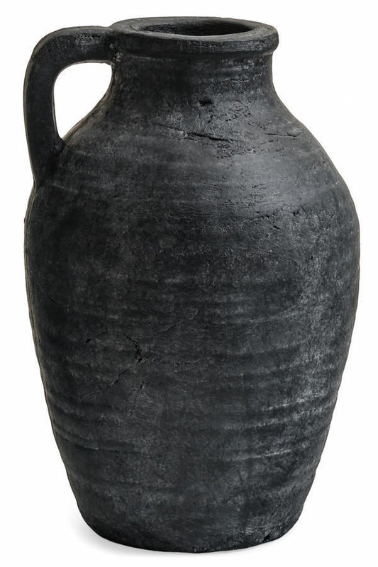 Vase terracotta clay burnt black