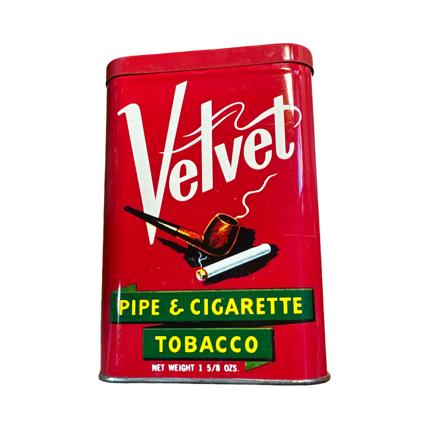 Vintage Velvet Pipe & Cigarette Tobacco Tin