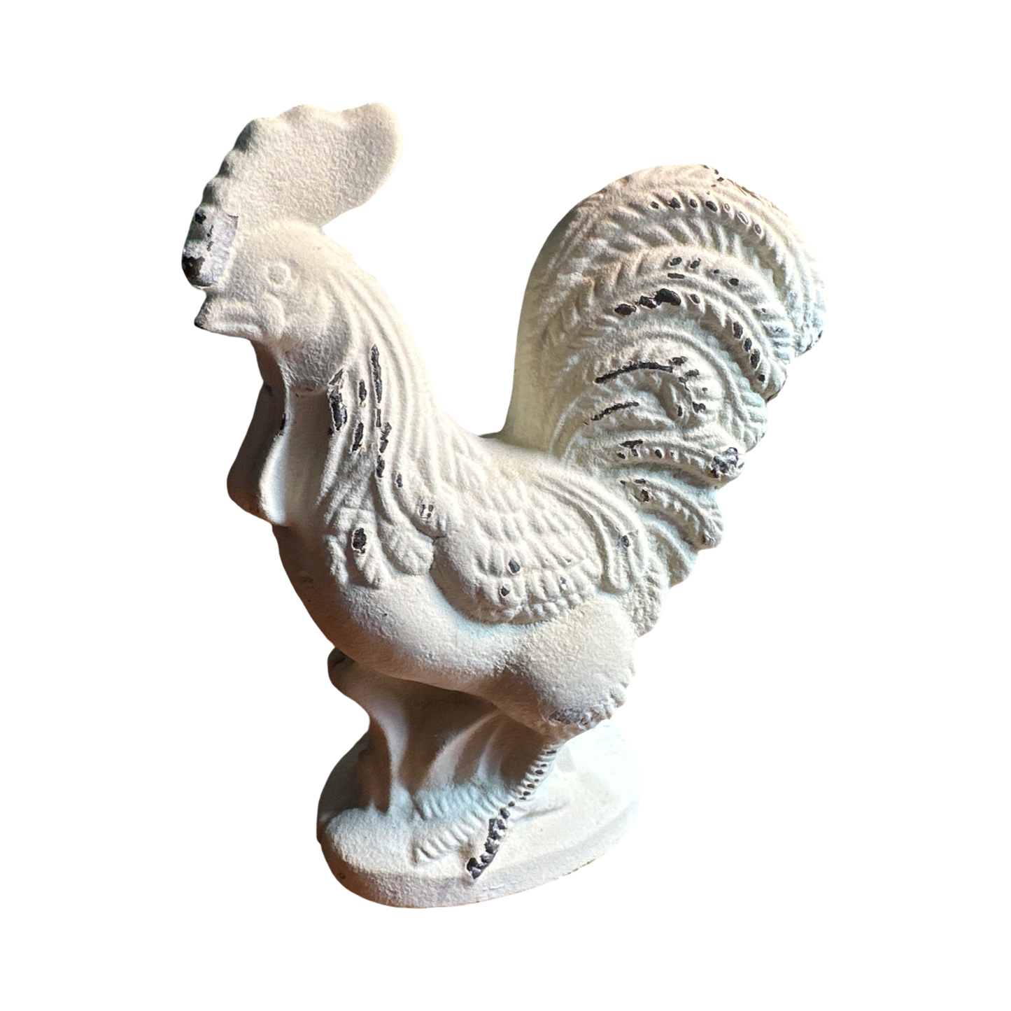 Vintage White Rooster Cast Iron