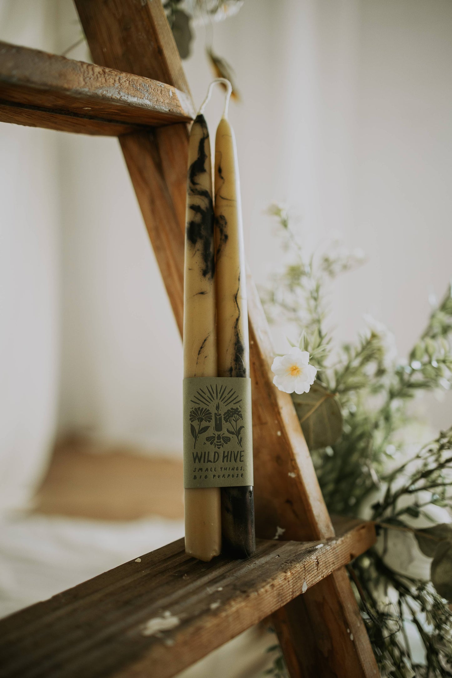 Smokey Beeswax taper Candles