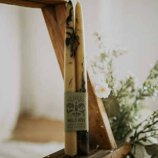 Smokey Beeswax taper Candles